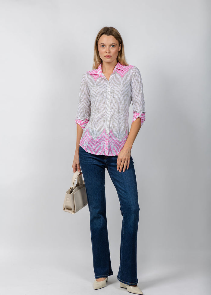David Cline Roll Sleeve Shirt in Buff available at Barbara Katz