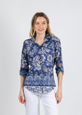 David Cline Roll Up Shirt in Indigo available at Barbara Katz
