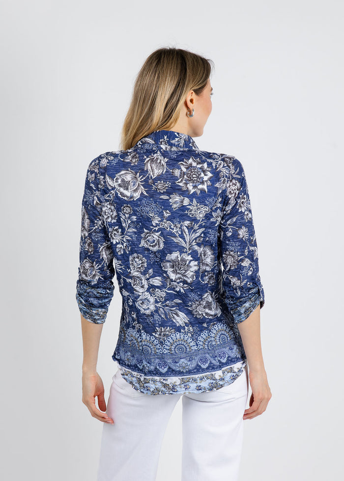 David Cline Roll Up Shirt in Indigo available at Barbara Katz