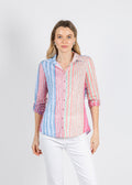 David Cline Roll Up Shirt in Stripes available at Barbara Katz