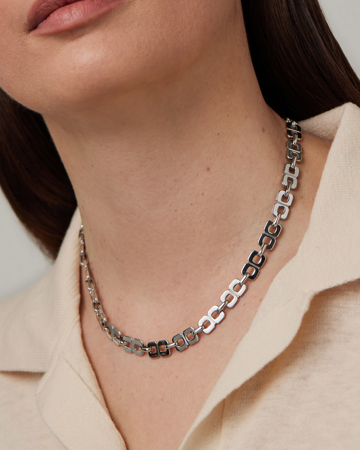 Jenny Bird Rome Chain Necklace 17" in Platinum available at Barbara Katz