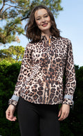 Dizzy-Lizzie Rome Long Sleeve Shirt - All Over Cheetah Print available at Barbara Katz
