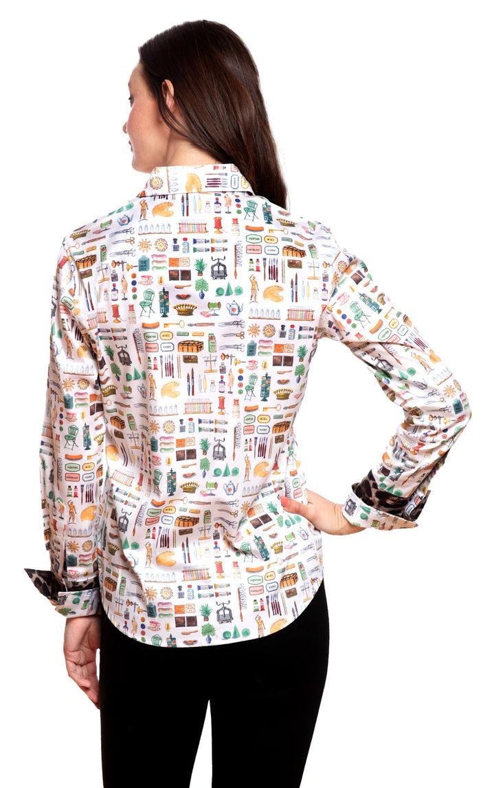Dizzy-Lizzie Rome Long Sleeve Shirt - Artist's Supplies available at Barbara Katz