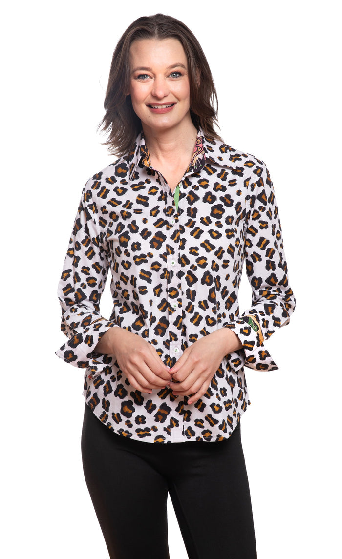Dizzy-Lizzie Rome Long Sleeve Shirt - Oversized Dots available at Barbara Katz