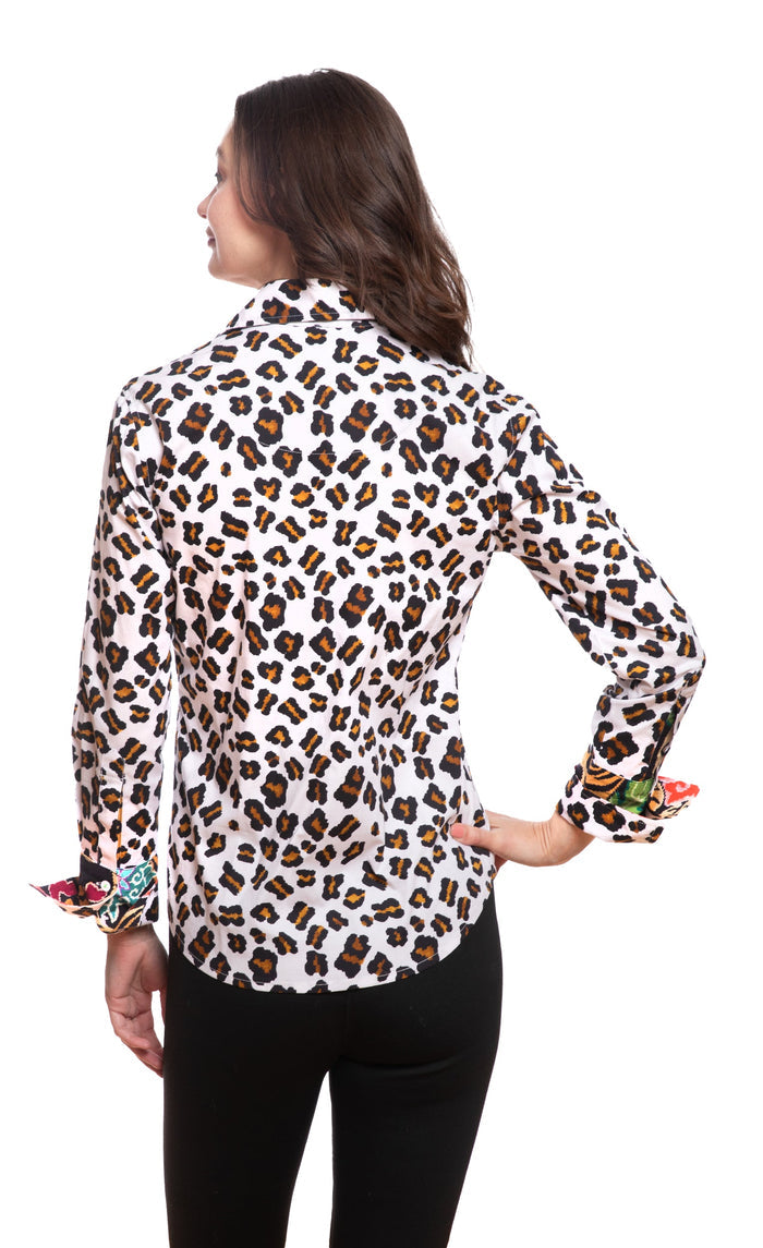 Dizzy-Lizzie Rome Long Sleeve Shirt - Oversized Dots available at Barbara Katz