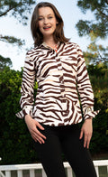 Dizzy-Lizzie Rome Long Sleeve Shirt - Tiger Print available at Barbara Katz
