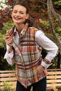 Dizzy-Lizzie Rosey Vest - Multu Plaid Flannel available at Barbara Katz
