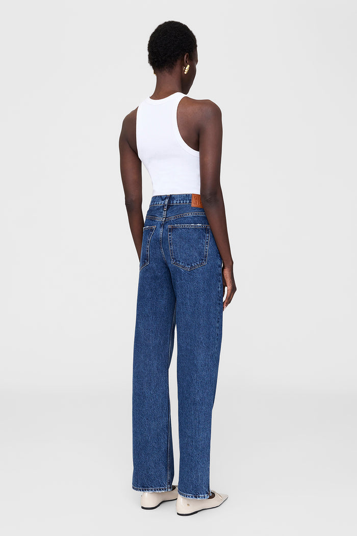 ANINE BING Roy Jean 31" - Clean Indigo Denim - On Model Back