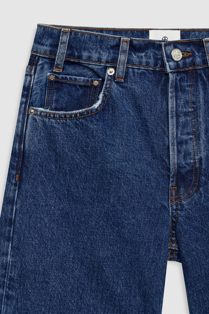ANINE BING Roy Jean 31" - Clean Indigo Denim - Detail View