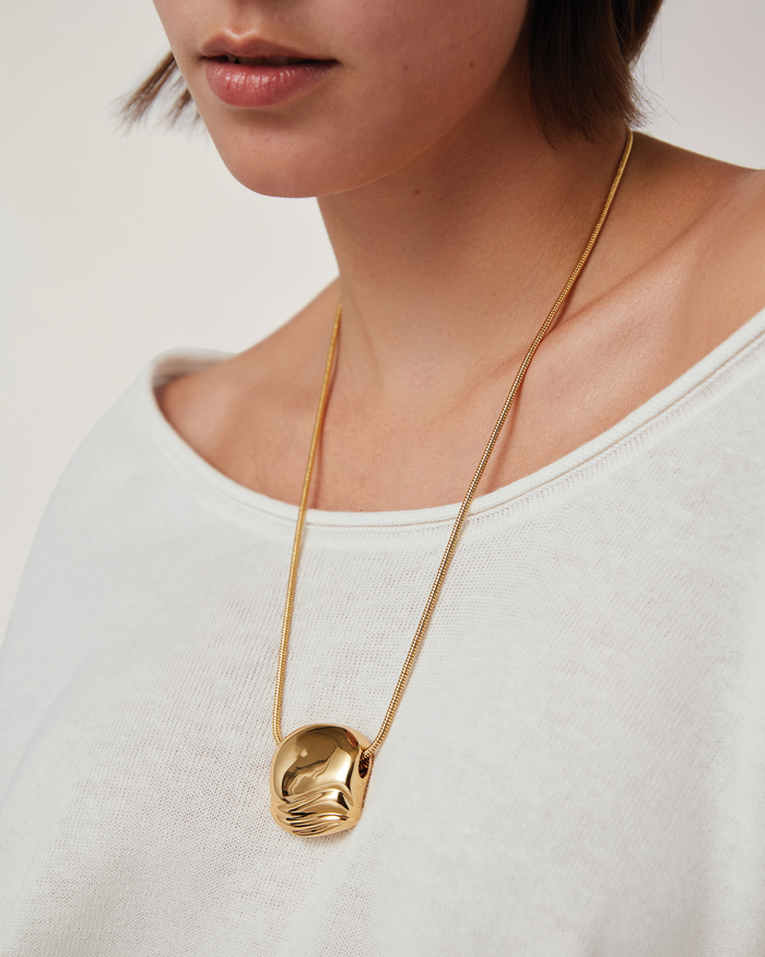 Jenny Bird Rue Pendant Necklace 38" in Gold available at Barbara Katz
