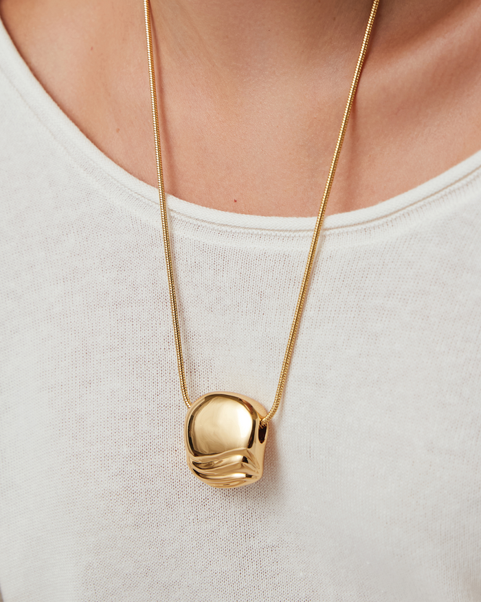 Jenny Bird Rue Pendant Necklace 38" in Gold available at Barbara Katz