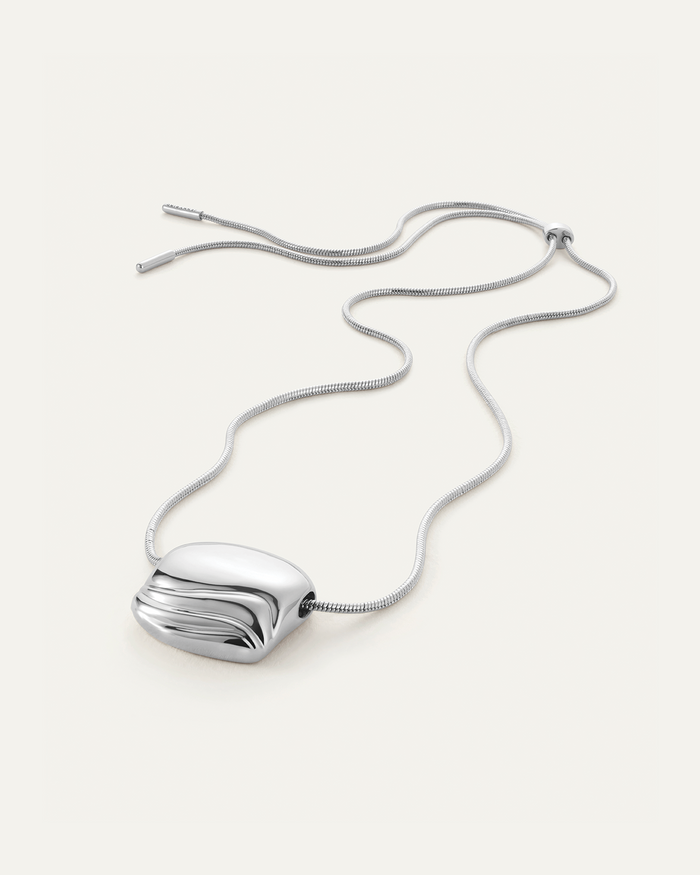 Jenny Bird Rue Pendant Necklace 38" in Silver available at Barbara Katz