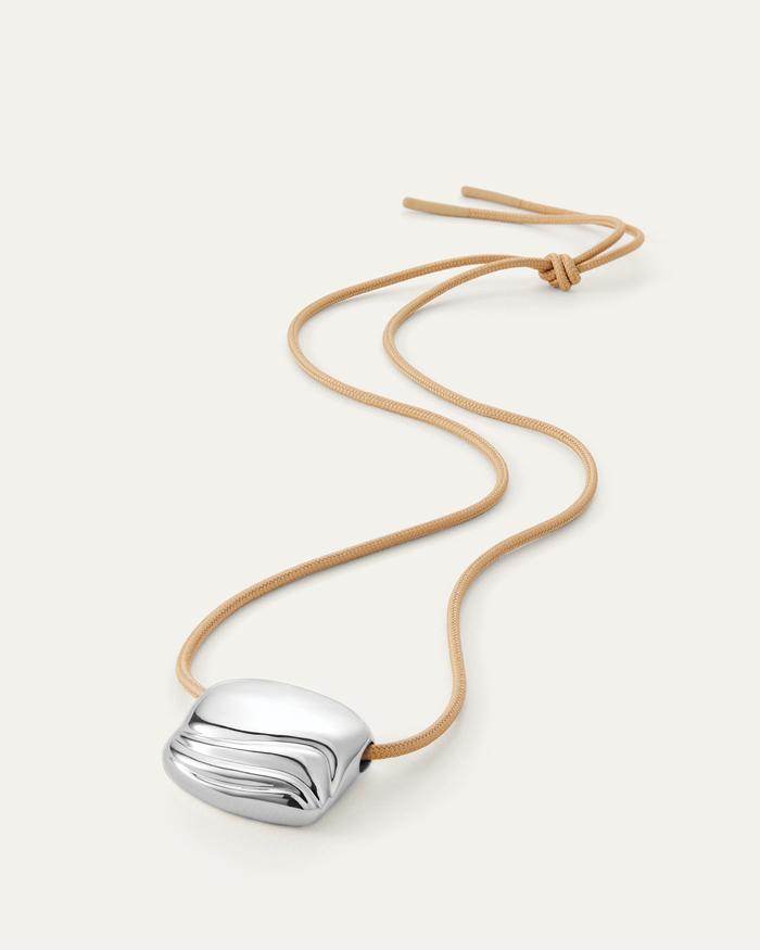 Jenny Bird Rue Rope Necklace 38" in Silver available at Barbara Katz