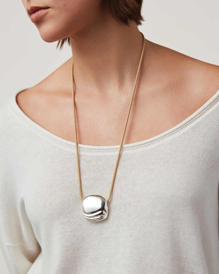 Jenny Bird Rue Rope Necklace 38" in Silver available at Barbara Katz