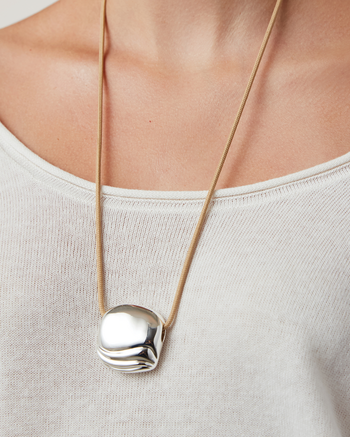 Jenny Bird Rue Rope Necklace 38" in Silver available at Barbara Katz