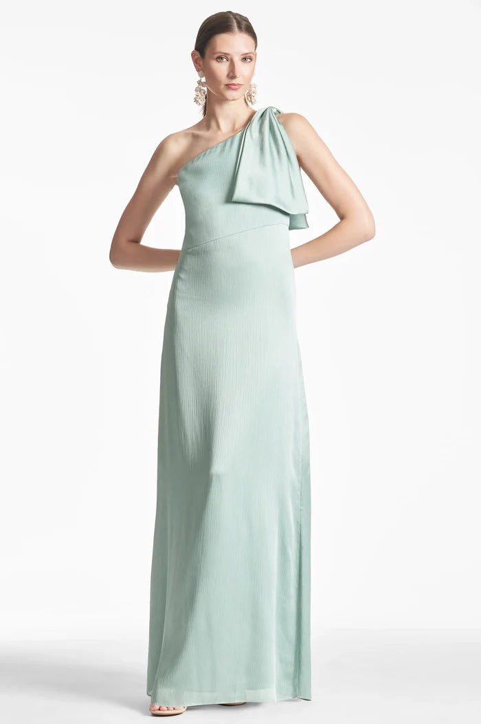 Sachin & Babi "Chelsea" One Shoulder Bow Gown