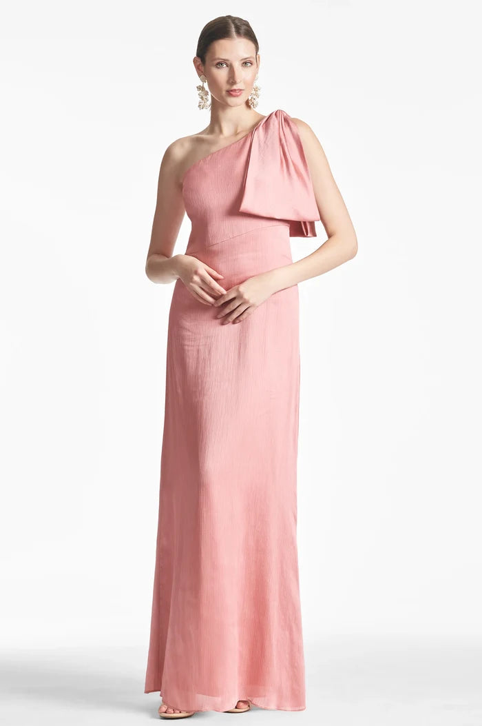 Sachin & Babi "Chelsea" One Shoulder Bow Gown