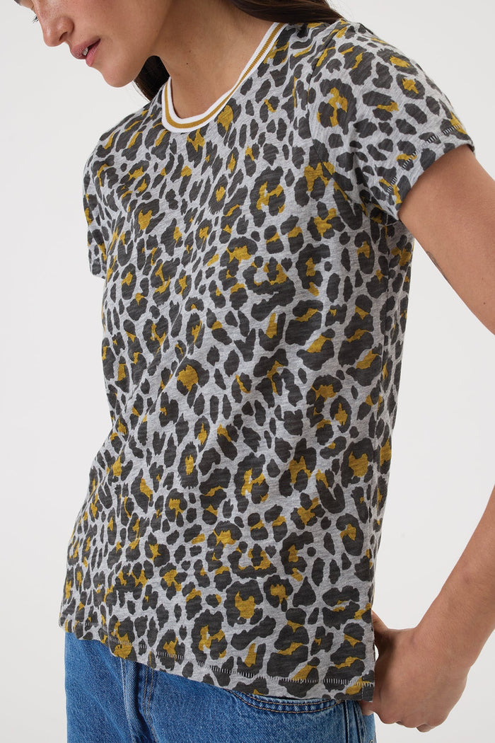Goldie Safari Boy Ringer Tee in Animal Print available at Barbara Katz
