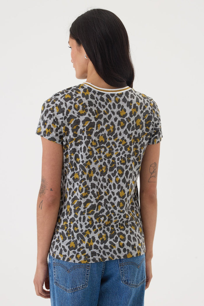 Goldie Safari Boy Ringer Tee in Animal Print available at Barbara Katz