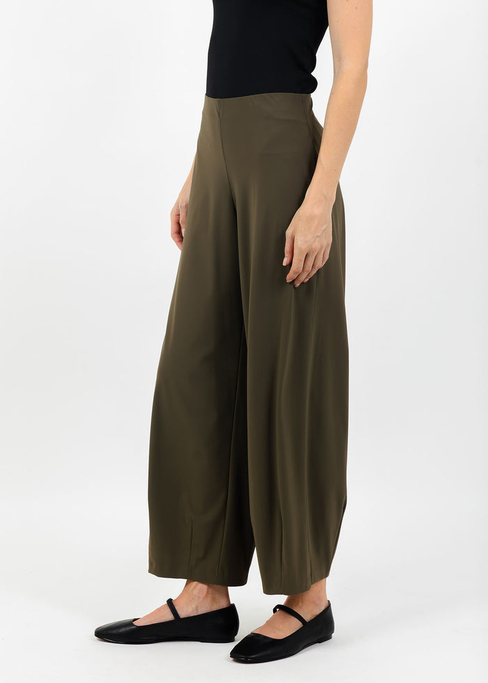 Raffaello Rossi Sally 7/8 High Tech Jersey Pants in Olive available at Barbara Katz