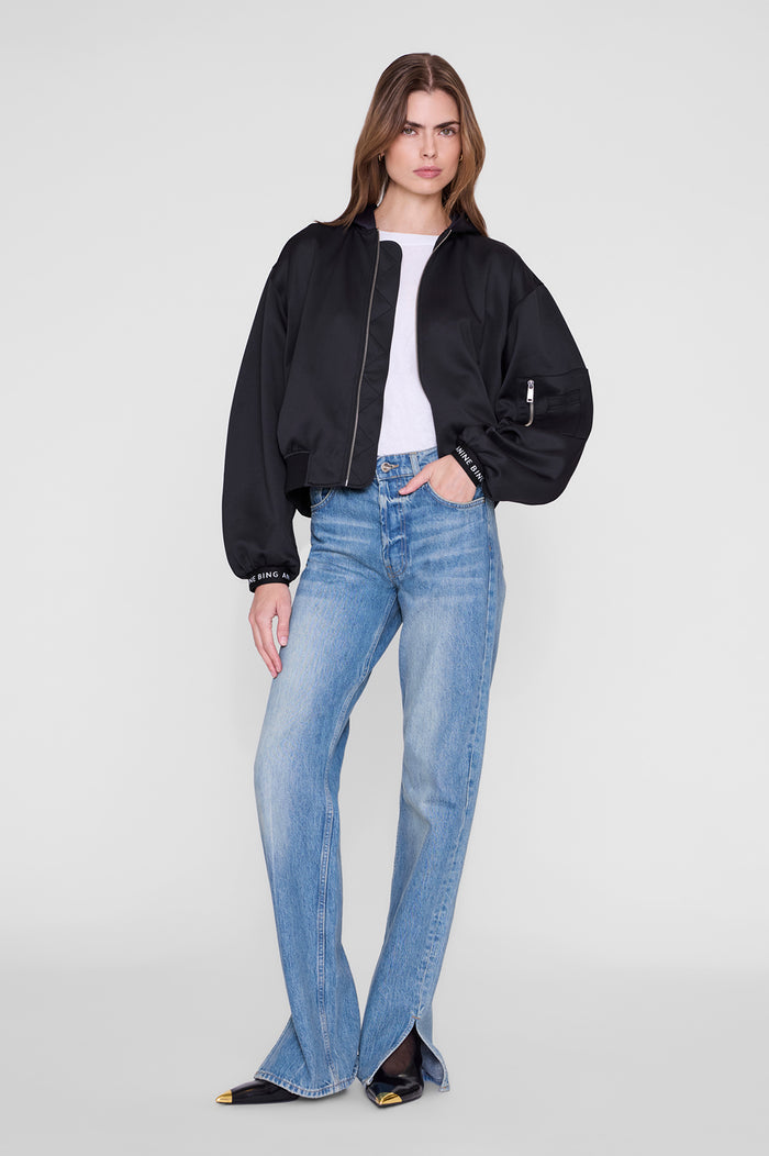 ANINE BING Sarita Bomber - Black - on model front