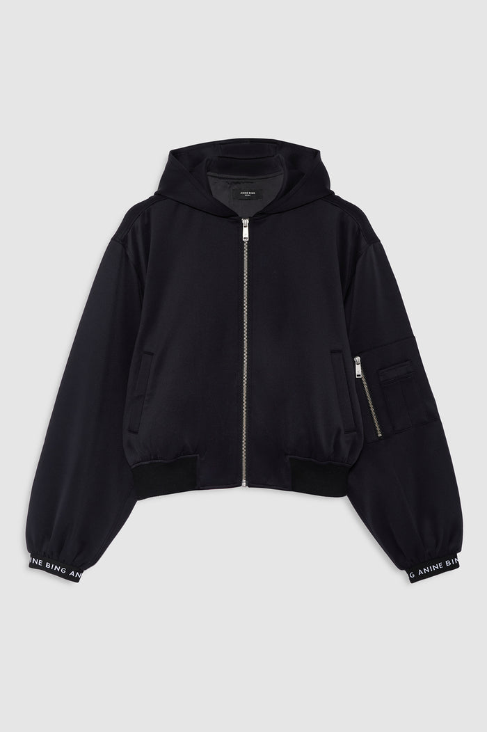 ANINE BING Sarita Bomber - Black - front view