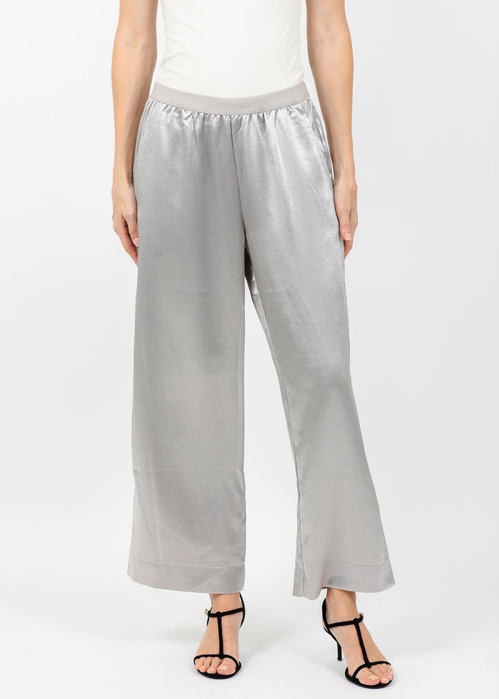Terra Satin Pant in Light Taupe available at Barbara Katz