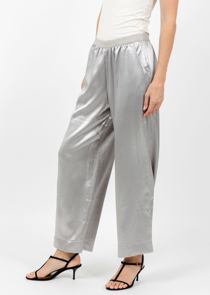 Terra Satin Pant in Light Taupe available at Barbara Katz
