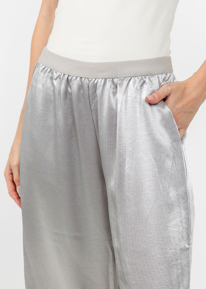 Terra Satin Pant in Light Taupe available at Barbara Katz