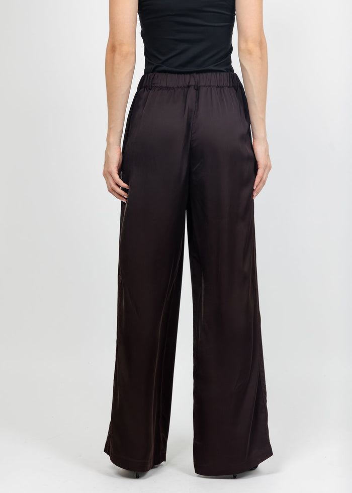 Margittes Satin Pants in Mocca available at Barbara Katz