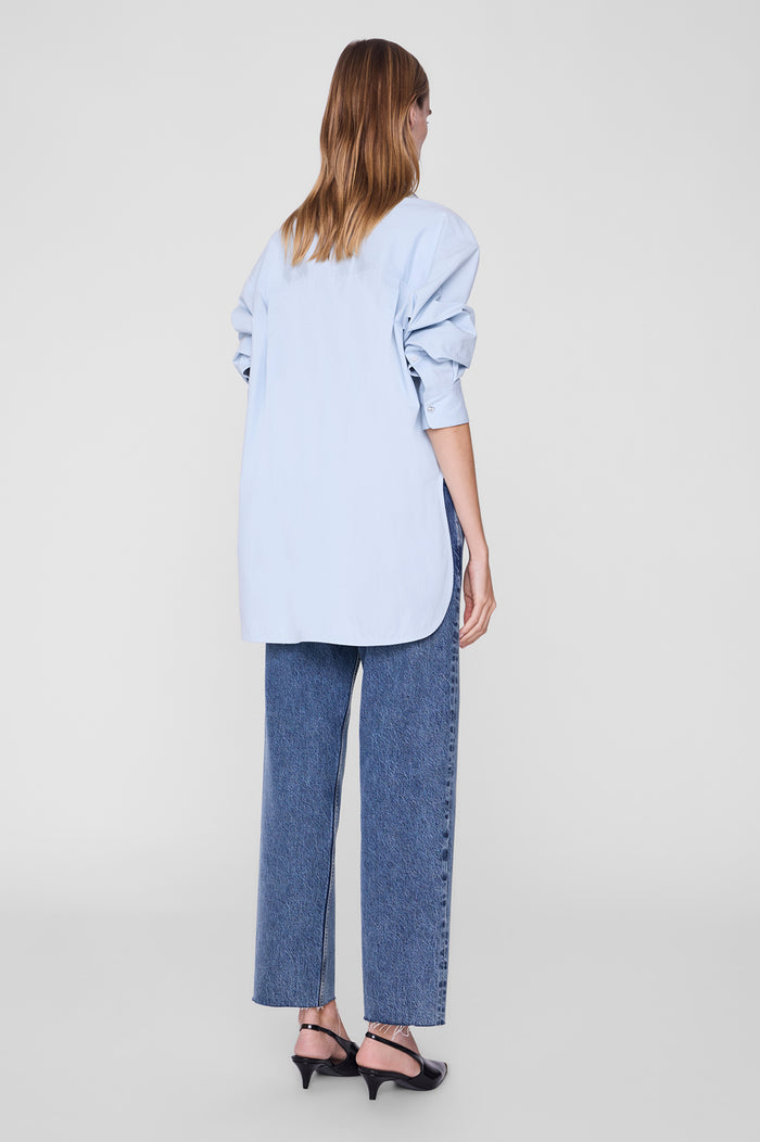 ANINE BING - Scott Shirt - Cloud Blue - on model back