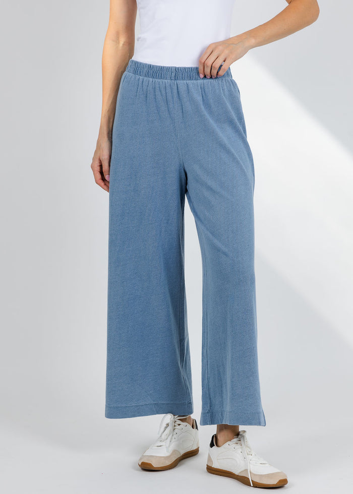 Z Supply Scout Jersey Denim Pants in Santorini Indigo available at Barbara Katz