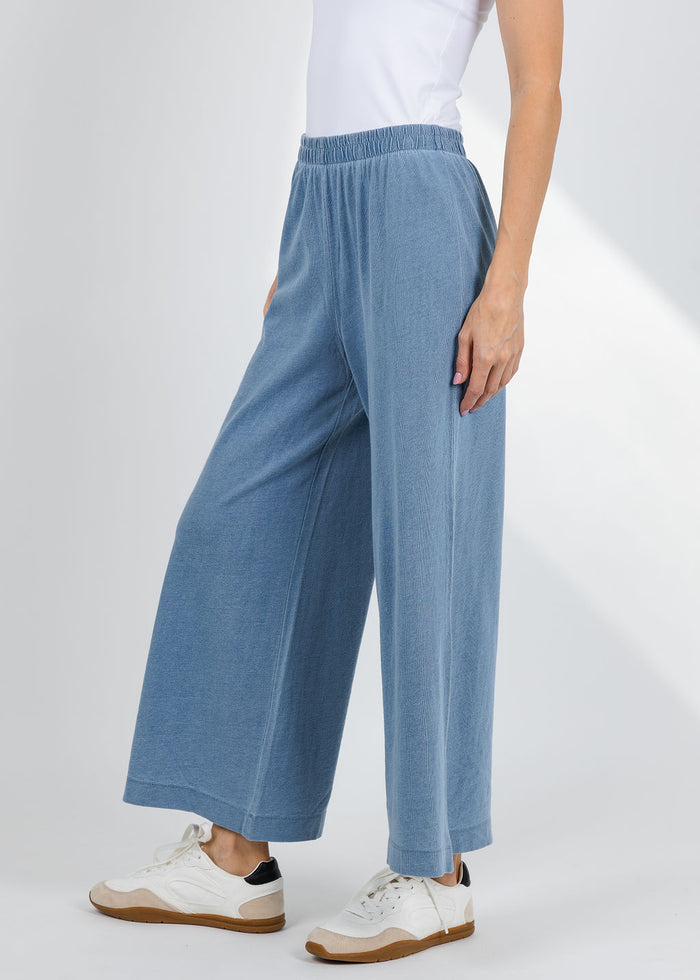 Z Supply Scout Jersey Denim Pants in Santorini Indigo available at Barbara Katz