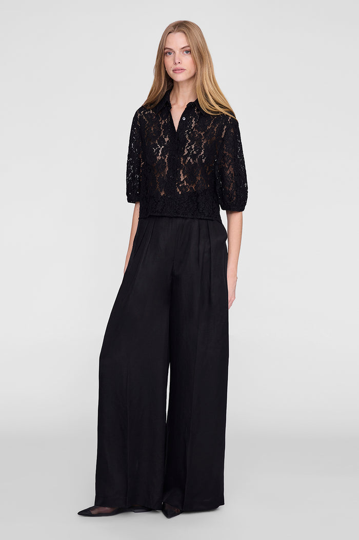 ANINE BING Shayna Top - Black Lace - on model front