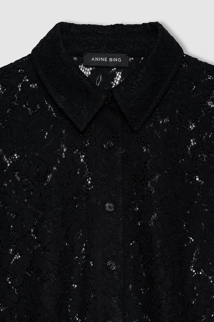 ANINE BING Shayna Top - Black Lace - detail view