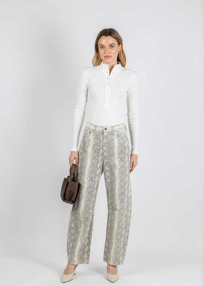 Citizens of Humanity Sheena Henley in Pashmina paired with Citizens of Humanity Miro Long Relaxed Jeans in Python available at Barbara Katz