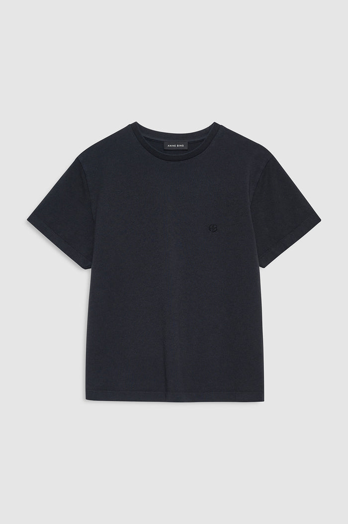 ANINE BING Shelley Tee - Black - front view