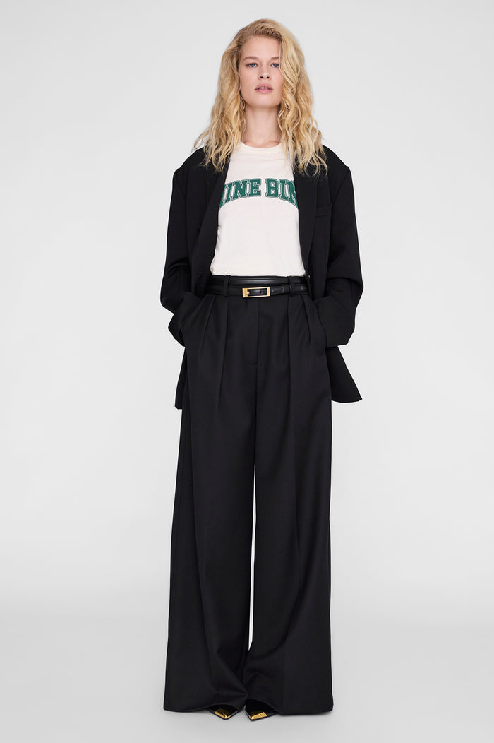 ANINE BING Shelley Tee - Ecru - on model front second image