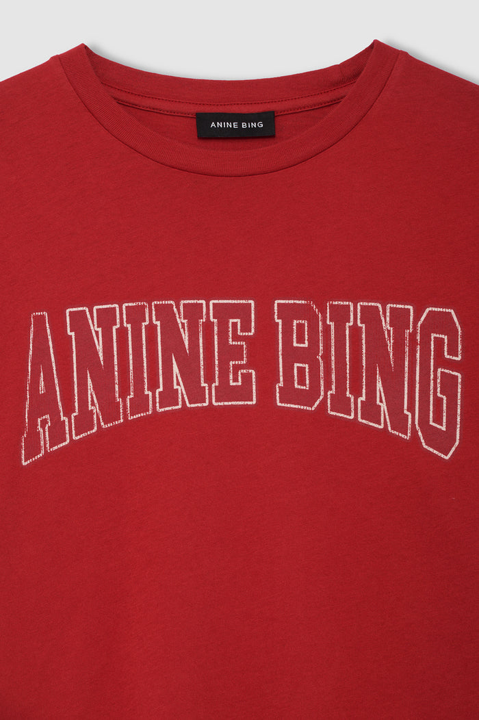 ANINE BING Shelley Tee - Tango Red - detail view