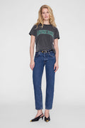 ANINE BING Shelley Tee - Washed Black - on model front