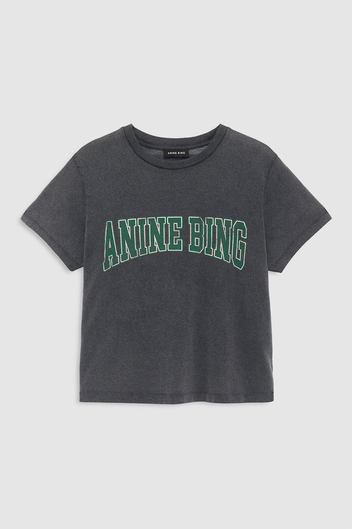 ANINE BING Shelley Tee - Washed Black - front view