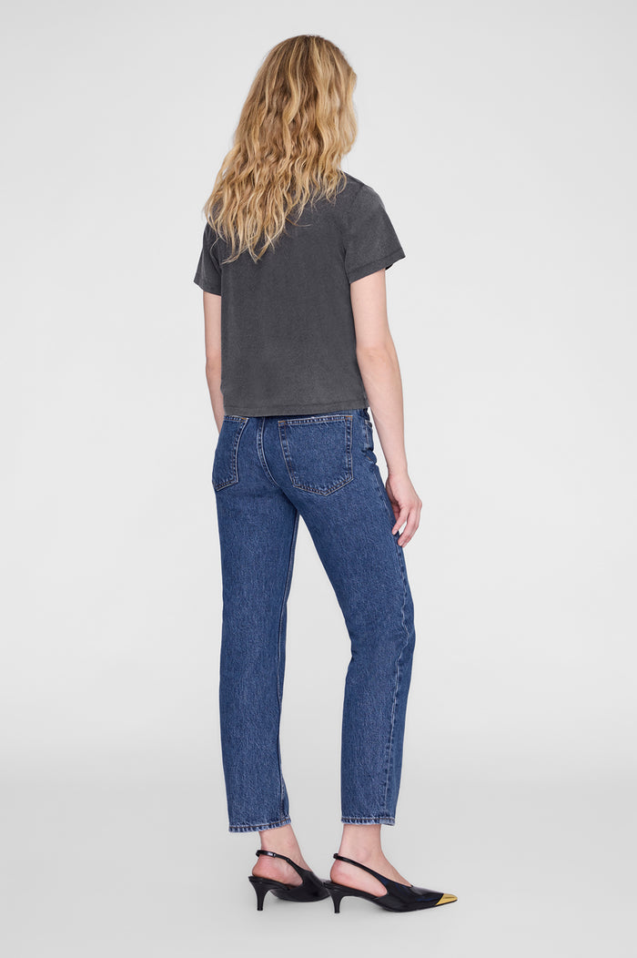 ANINE BING Shelley Tee - Washed Black - on model back