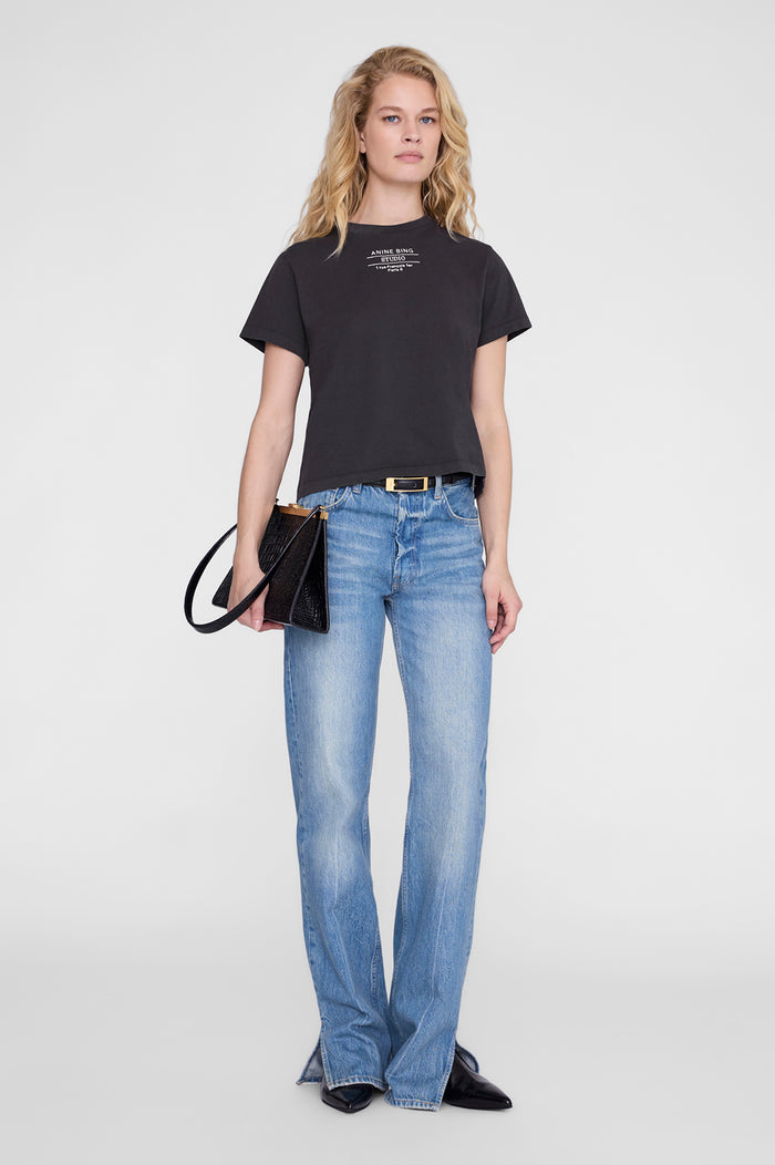 ANINE BING Shelley Tee Studio - Vintage Black - on model front