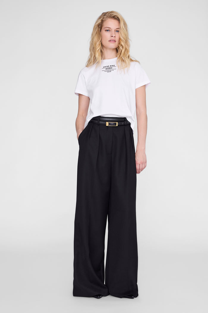 ANINE BING Shelley Tee Studio - White - on model front