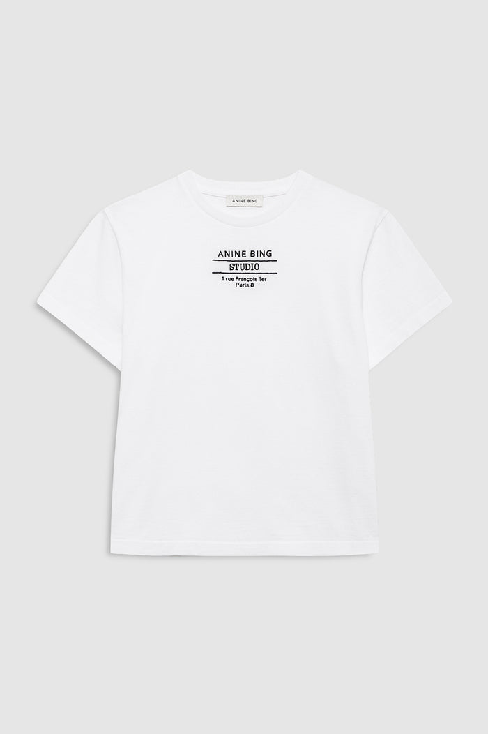 ANINE BING Shelley Tee Studio - White -  front view