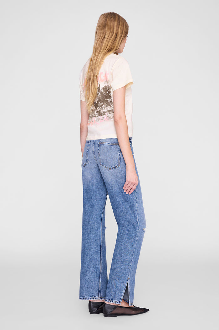 ANINE BING Shelley Tee Surfer - Washed Buttercream - on model back