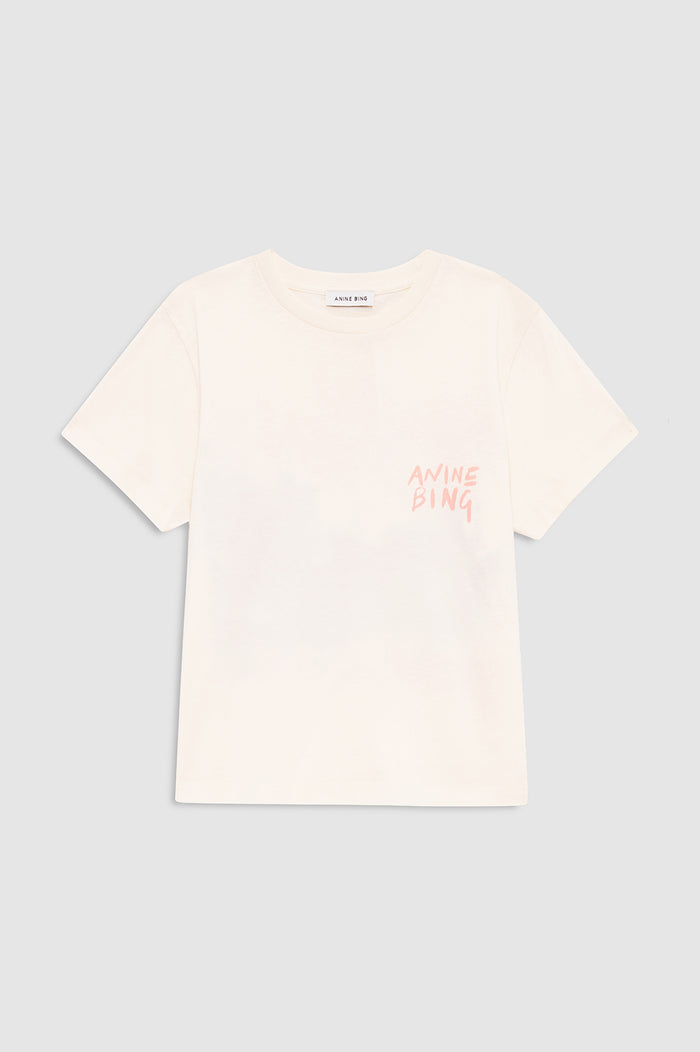 ANINE BING Shelley Tee Surfer - Washed Buttercream - front view