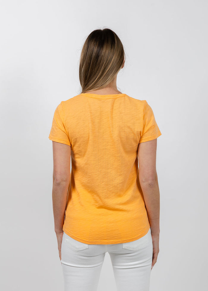 Elliott Lauren Short Sleeve V-Neck Tee in Creamsicle available at Barbara Katz