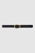 ANINE BING Signature Link Belt Braided - Black - front view