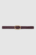ANINE BING Signature Link Belt Braided - Fig - front view